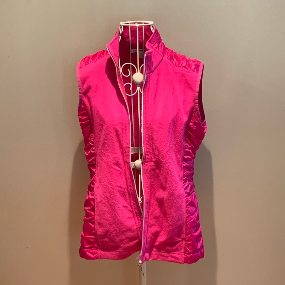CUTTER AND BUCK Pink Fleece Zip Up Vest